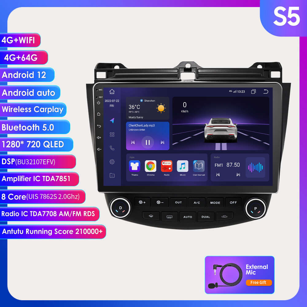 8Core For Honda Accord 7 2003-2007 10.1" Android 12 GPS Stereo Radio DSP CarPlay