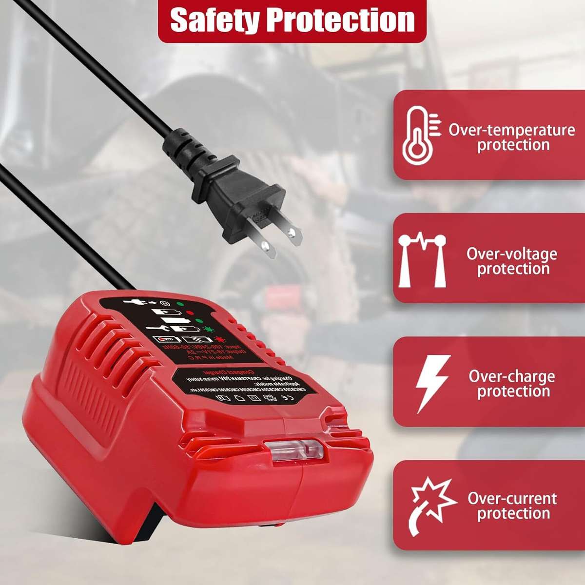 Mini Charger for Craftsman 20V Li-ion Battery CMCB204 CMCB202 CMCB201 CMCB209