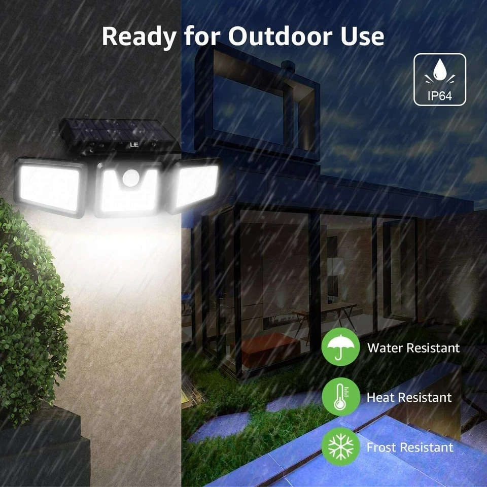 Outdoor Solar Lights Motion Sensor Wall Lights, 74-LEDs 3 Lighting Modes