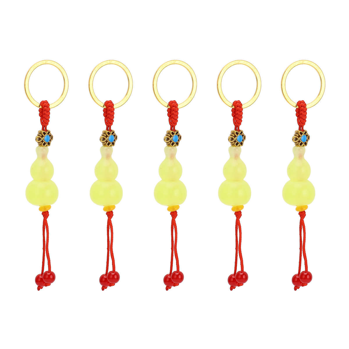5Pcs Gourd Keychain Exquisite Craft Sturdy Multifunctiona