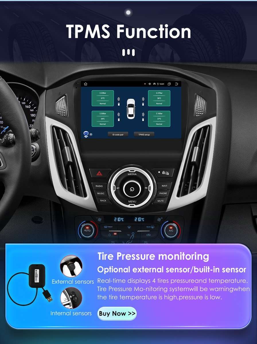 For 2011-2017 Ford Focus 9"Android 12 Car Stereo Radio GPS WiFi Apple CarPlay FM