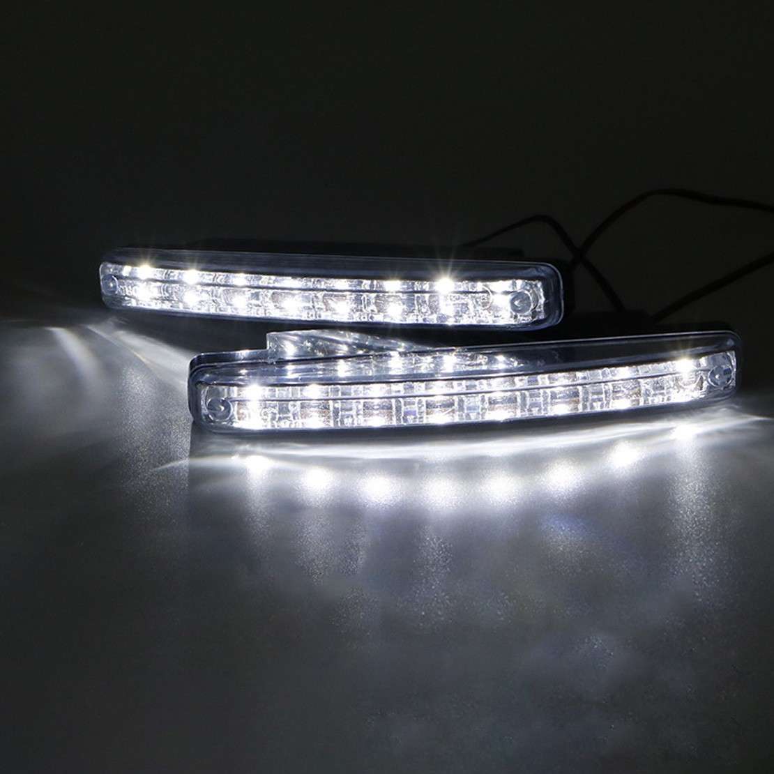2x Universal Daytime Running Light White LED Light Low Power DRL Fog Driving