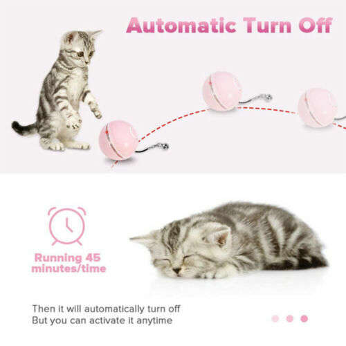Smart Rechargeable Interactive Cat Toy Colorful LED Self Rotating Catnip Ball