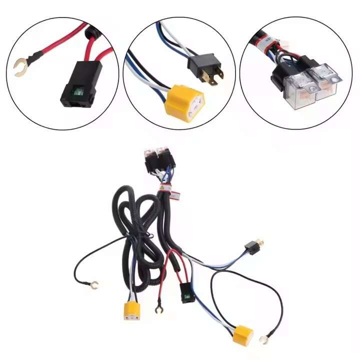 H4 Led Headlight Relay Wiring Harness Kit for H6054 H5054 H6054LL 6014 6052 6053