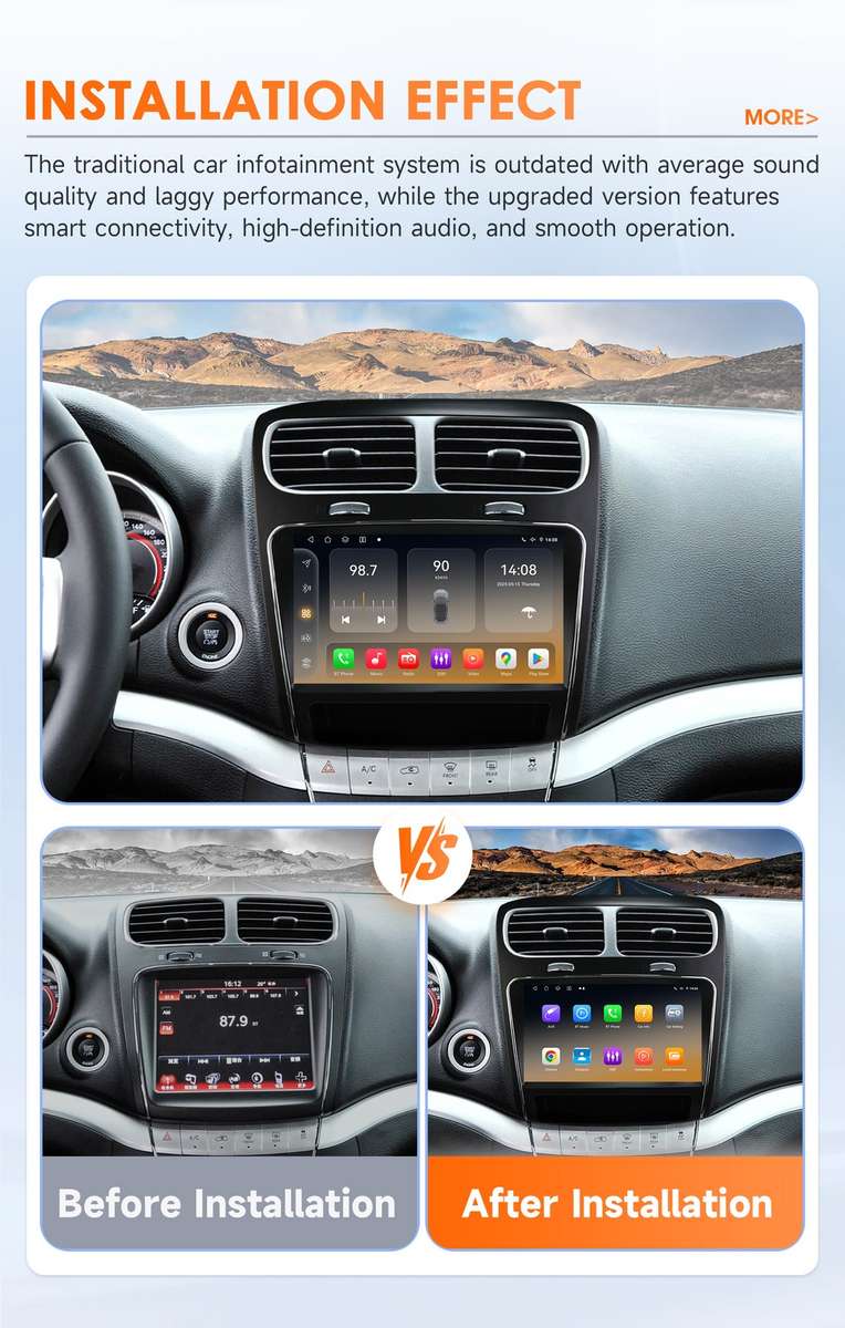 8Core For Dodge Journey 2011-2019 Android14 Car Multimedia Radio Stereo GPS Navi