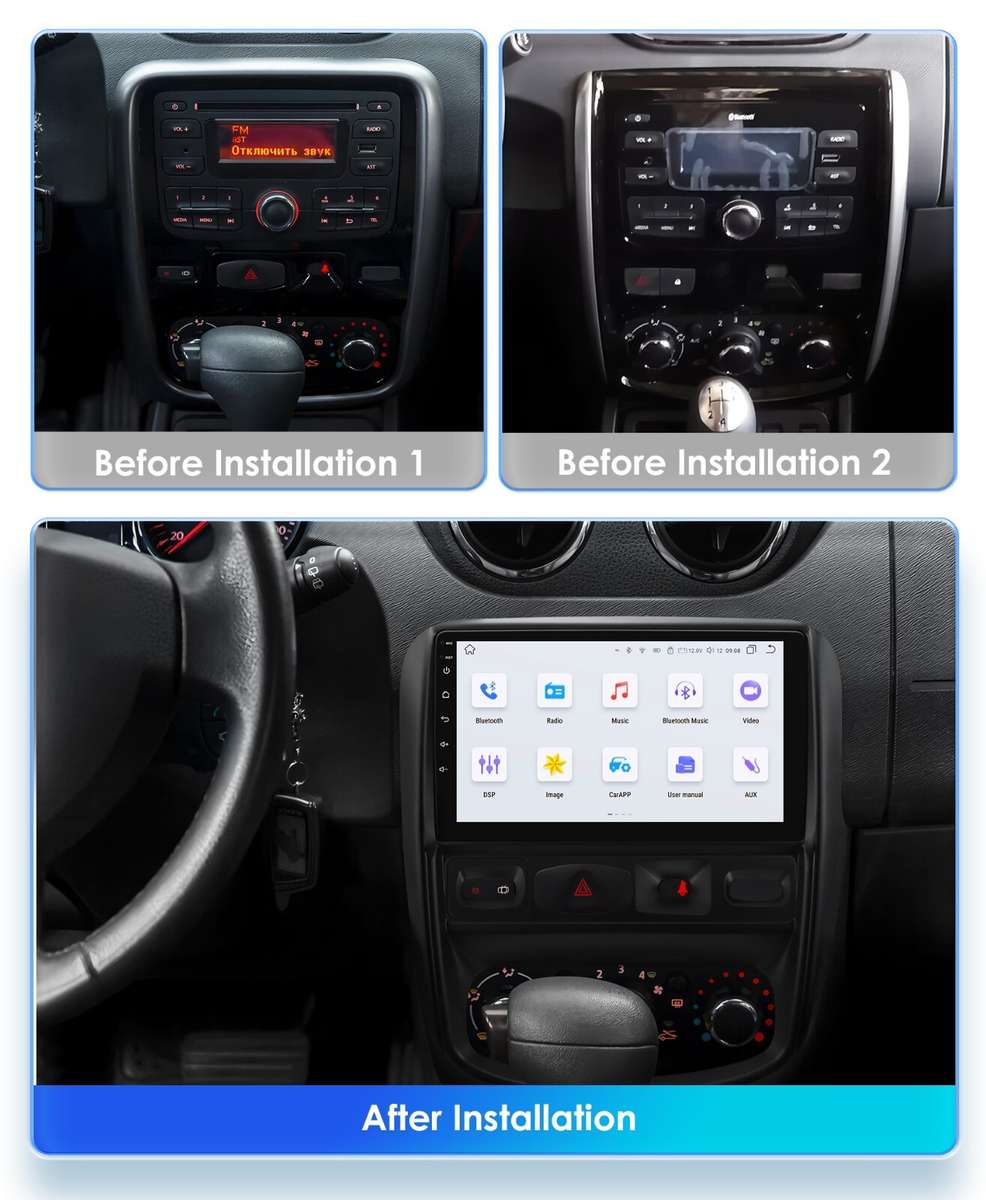 9'' For Renault Duster 2010-2015 Android 14 Car Stereo Radio DSP GPS Navi CAMERA