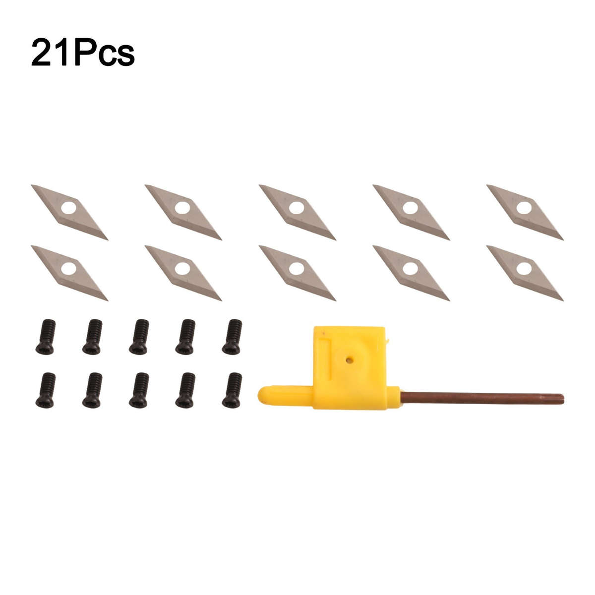 10pcs For Wood Turning Tool Inserts 10x30mm Carbide With Screws For DIY Use