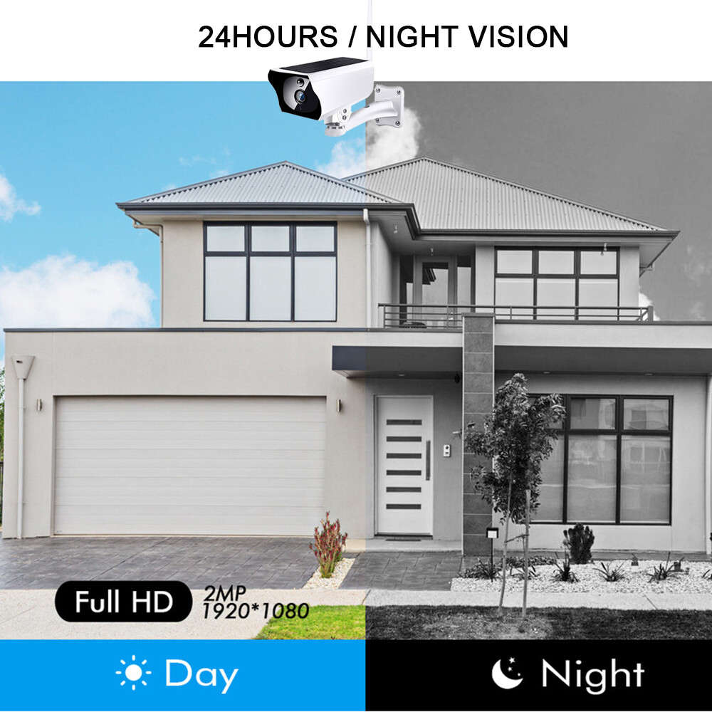 Outdoor 1080P Solar Powered Security Energy Camera Wireless WiFi IP Home CCTV HD