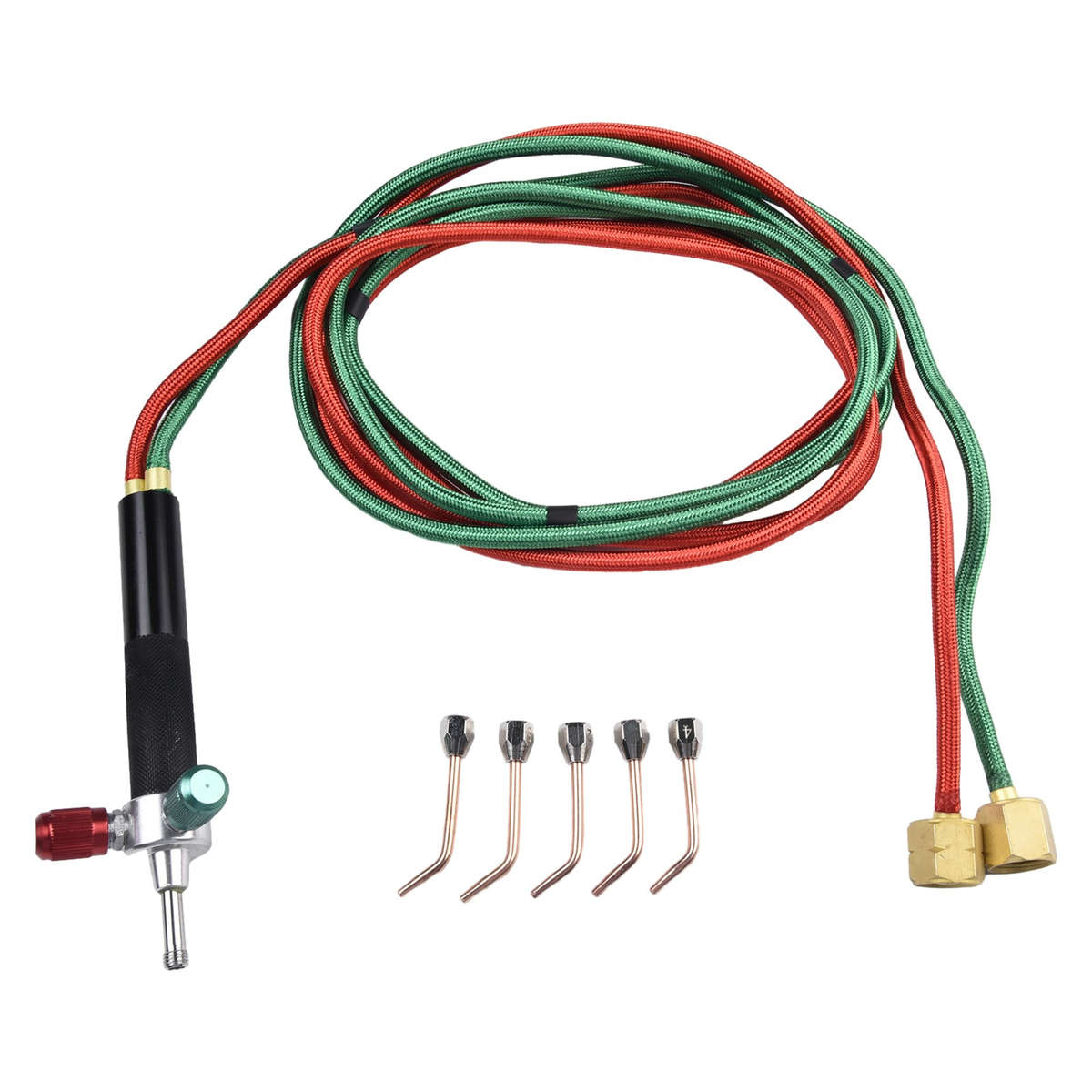Mini Gas Welding Cutting Oxy Oxygen Acetylene Torch Kit Welder Tool & 5 Nozzles