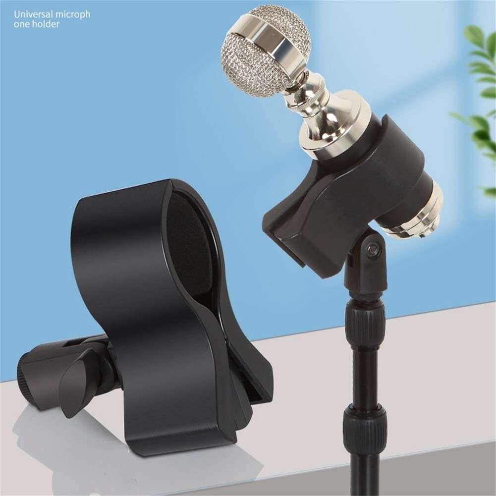 Large Microphone-Clip Clamp Holder With 3/8 Adapter For 3.2-6.8CM Mic