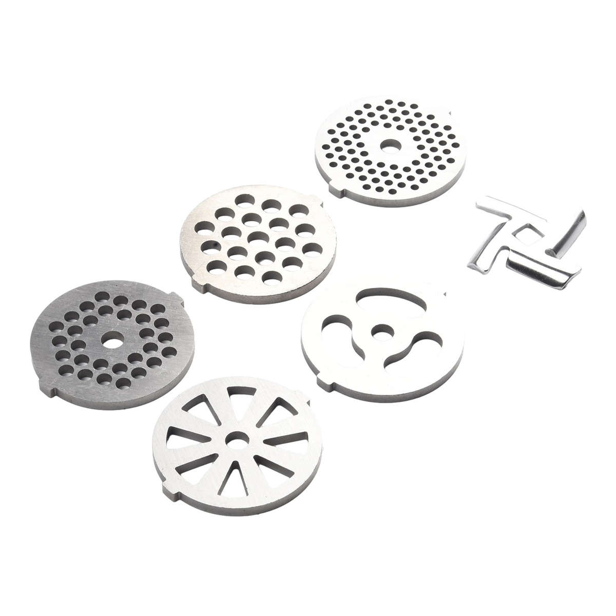 6X Meat Grinder Mixer Plate Discs Stainless Steel Kit-Food Grinders Accessories