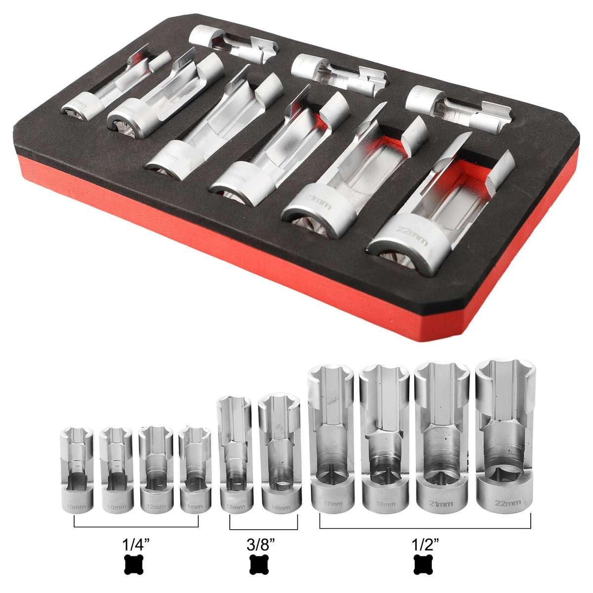10-22mm Special Socket Set For Coolant Sensors And Wired Temperature Sensors