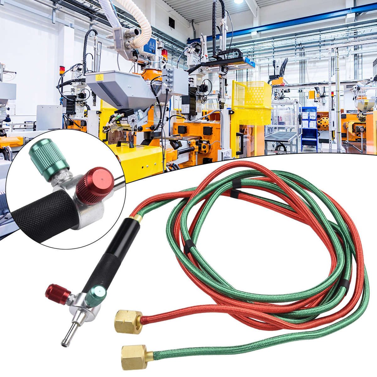 Mini Gas Welding Cutting Oxy Oxygen Acetylene Torch Kit Welder Tool & 5 Nozzles