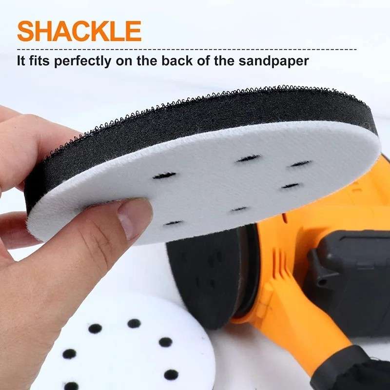 5 Inch 8-Hole Soft Sponge Interface Pad Hook&Loop Sanding Discs for Sanding Pads