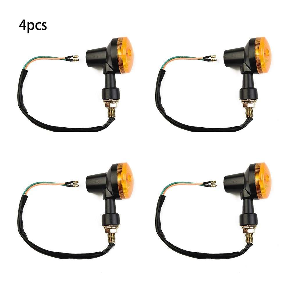 4* INDICATORS TURN SIGNAL AMBER LENS MOTORCYCLE BLINKER LIGHTS-BULBS