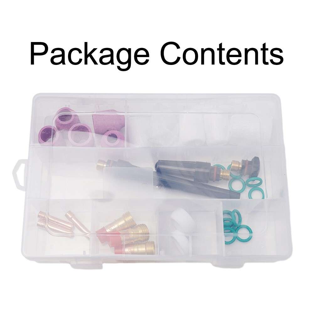 31PCS TIG Welding Torch Gas Lens Nozzles Tungsten Electrode Kit For WP17/18/26