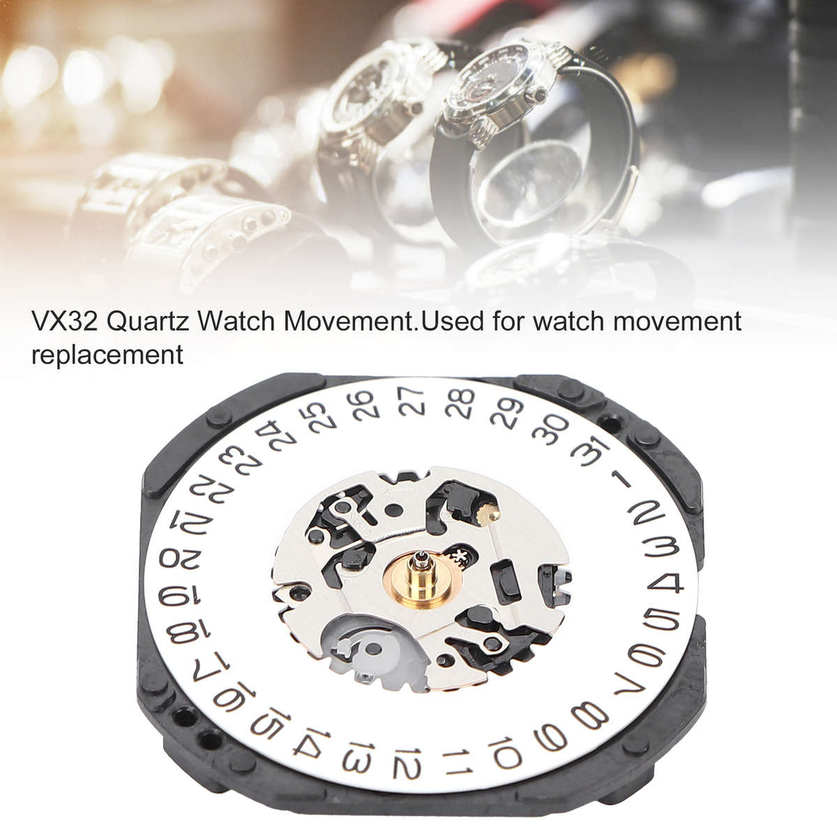 Calendar White Date Display VX32 Quartz Watch Movement Replacement Watch Spa CHW