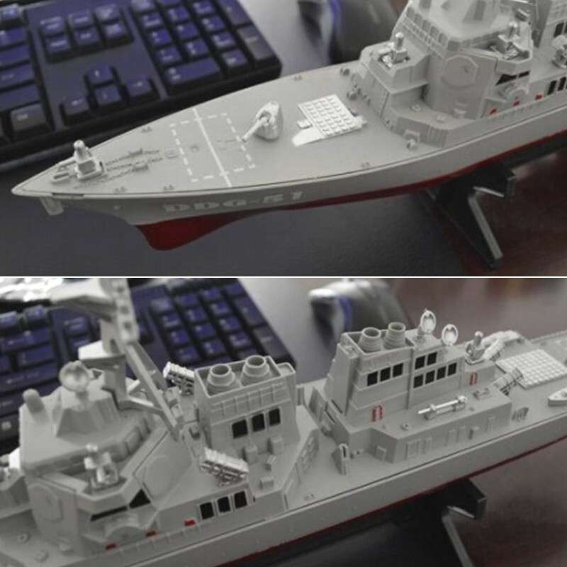 Child Static Navigation Battleship Model Toy Guided Missile Destroyer& Stand