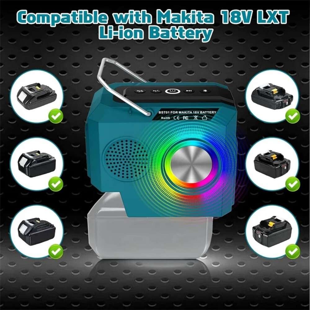 Bluetooth Speaker Cordless Loudspeaker Stereo For Makita 18V Battery Party Gift