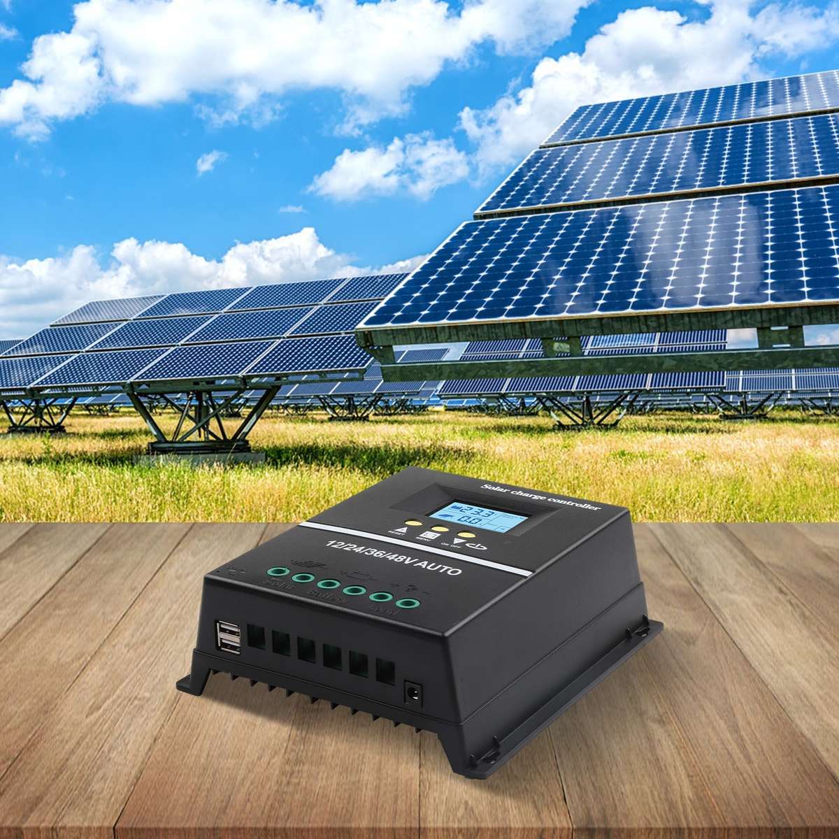 200A MPPT Solar Charge Controller With Dual USB Ports For Multiple Devices