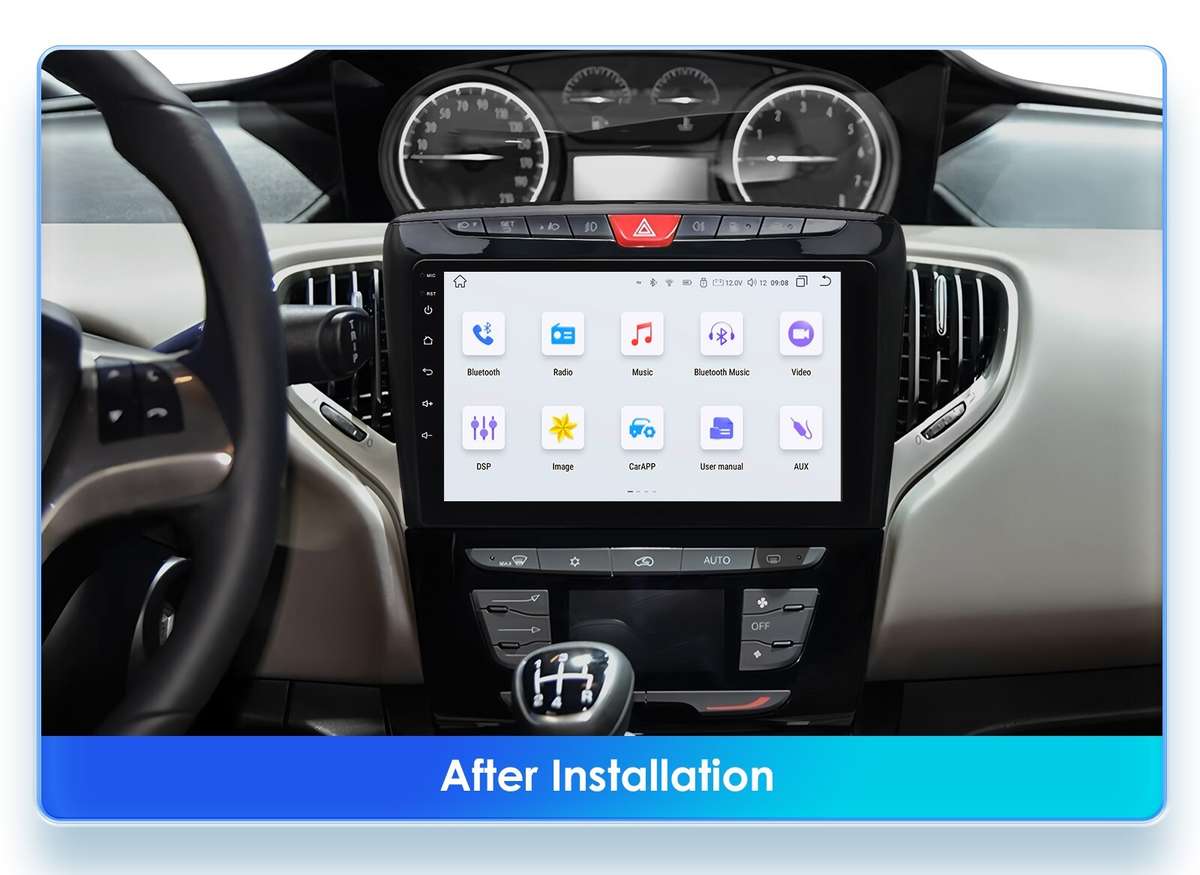 For Lancia Ypsilon 2012-2020 9''Android 13 Carplay GPS Navigation WIFI 2+32GB BT