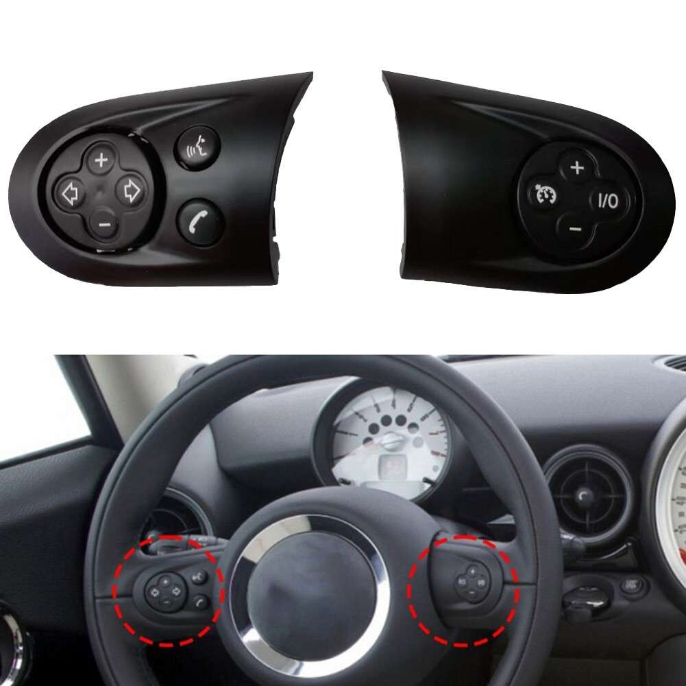 1 Pair Steering Wheel Control Switch Cover For MINI For Cooper R55 R56 R60 07-14