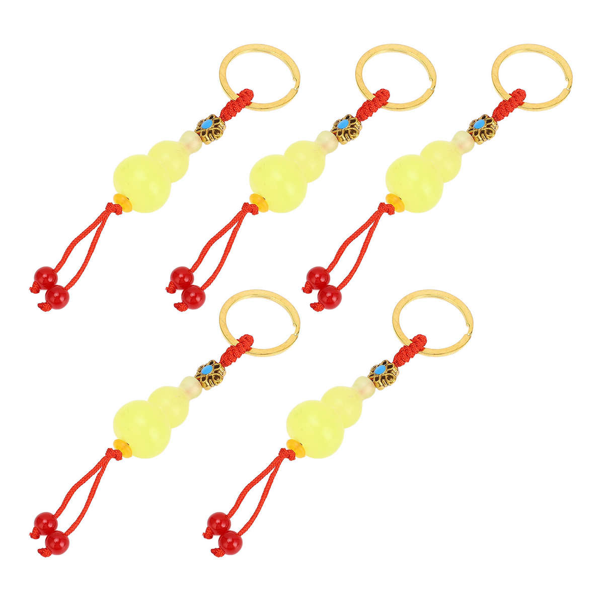 5Pcs Gourd Keychain Exquisite Craft Sturdy Multifunctiona