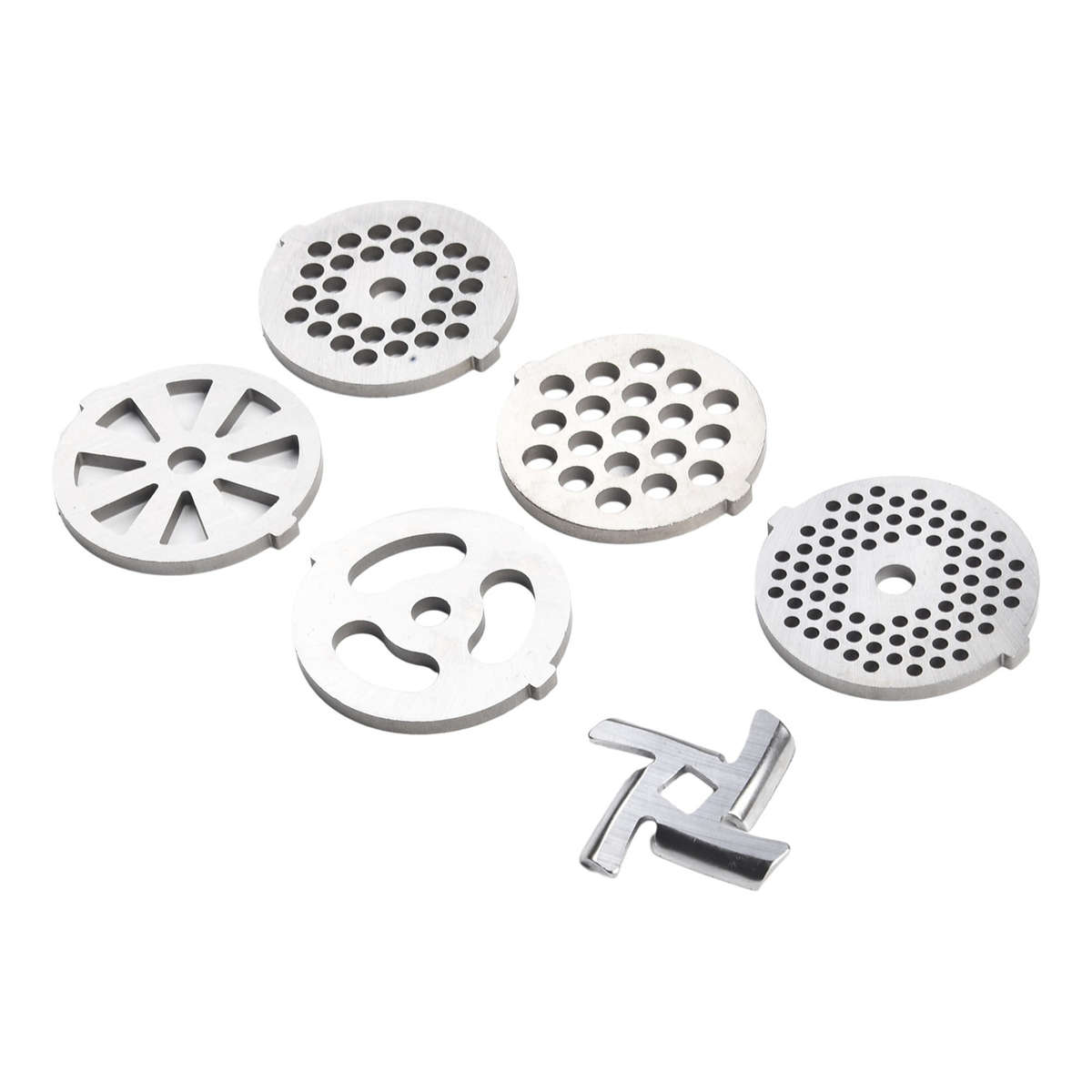 6X Meat Grinder Mixer Plate Discs Stainless Steel Kit-Food Grinders Accessories