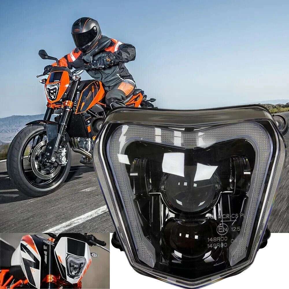 For KTM 690 Duke 2013-2018 690R LED Headlight Assembly Adjustable Beam DRL