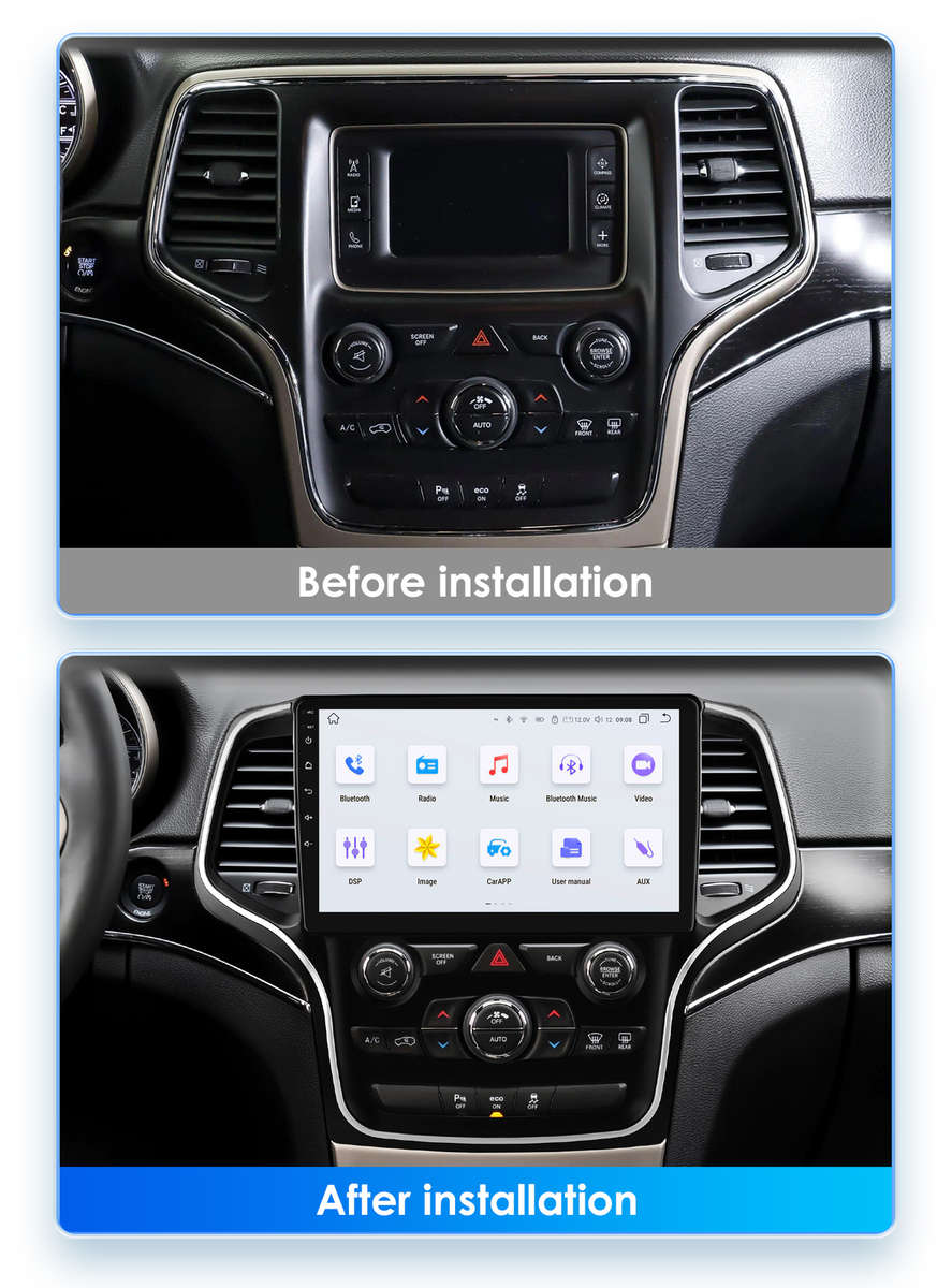 For Jeep Grand Cherokee 2014-2022 Android 12 Carplay Car Stereo GPS Sat BT 4+32G
