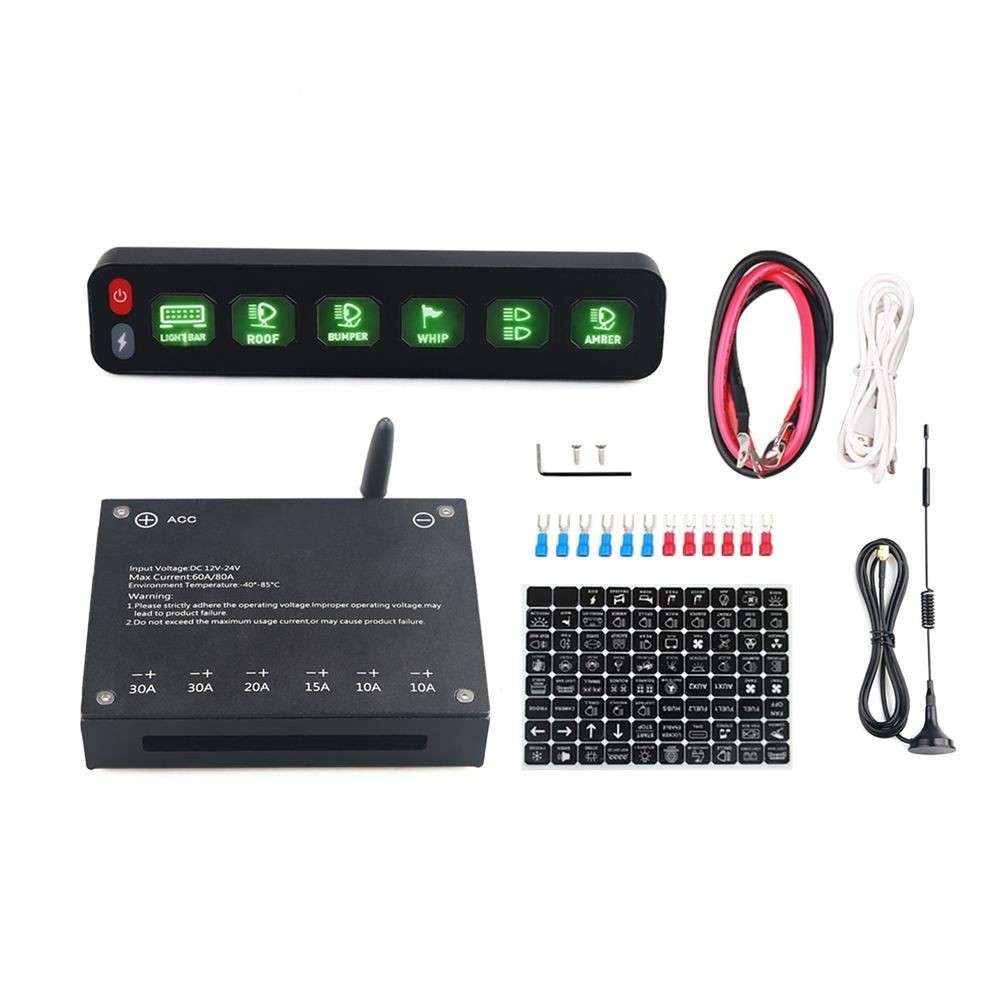 6-way Control Panel Wireless Touch Multi-function Electronic Relay RGB Flashing