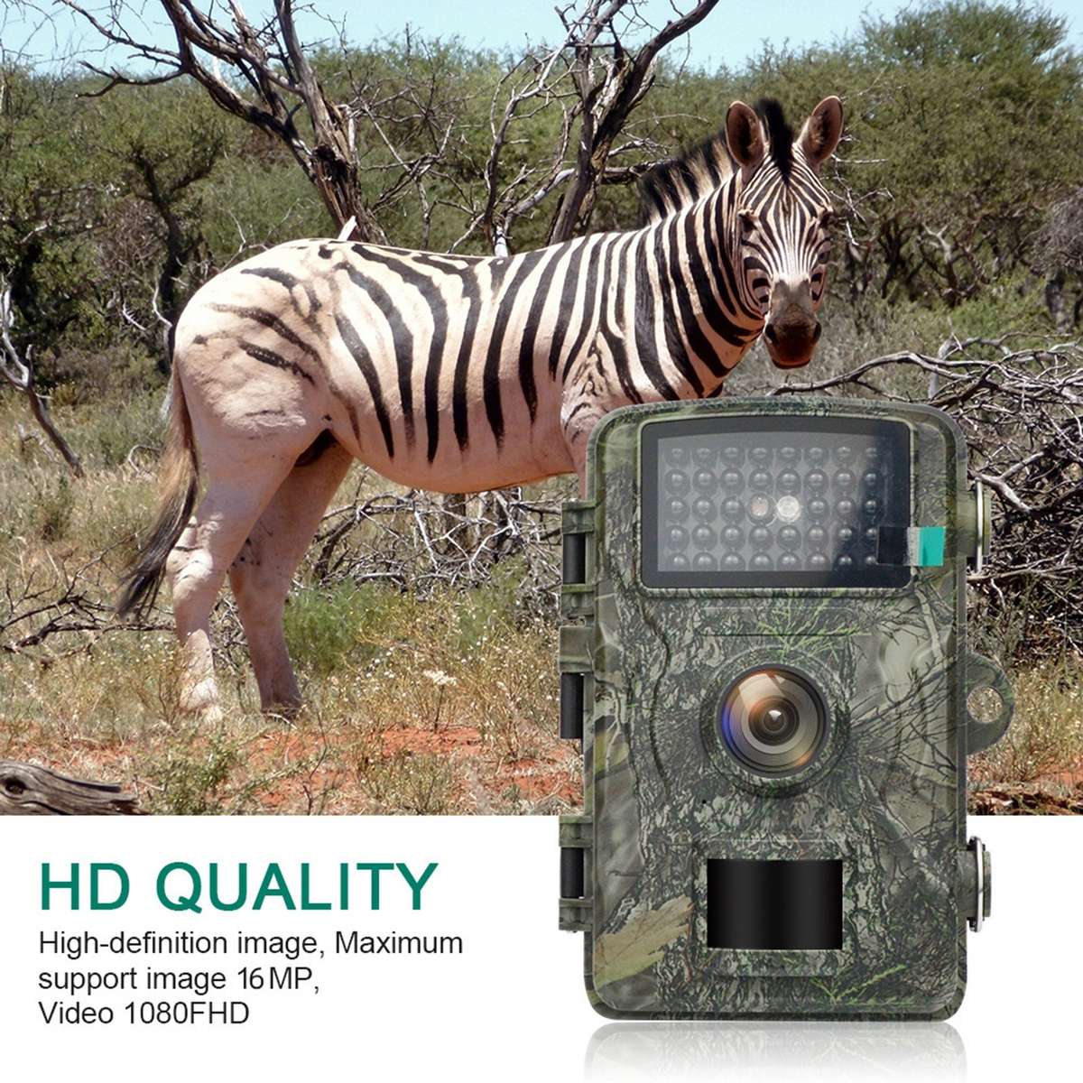 High Resolution Hunting Trail Camera 16MP Fast Trigger Speed Waterproof