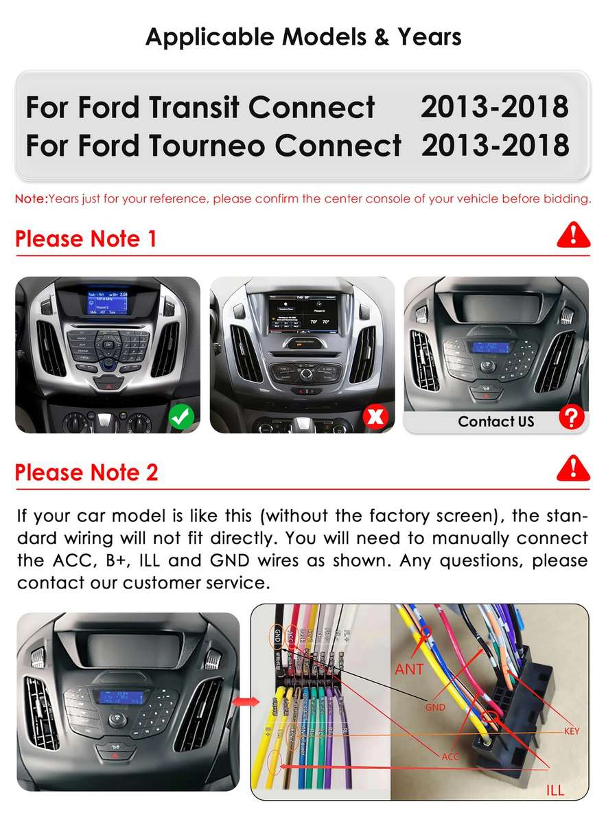 9"For Ford Transit Connect 2013-2018 Android 14 Carplay Radio 4+64GB WiFi Stereo