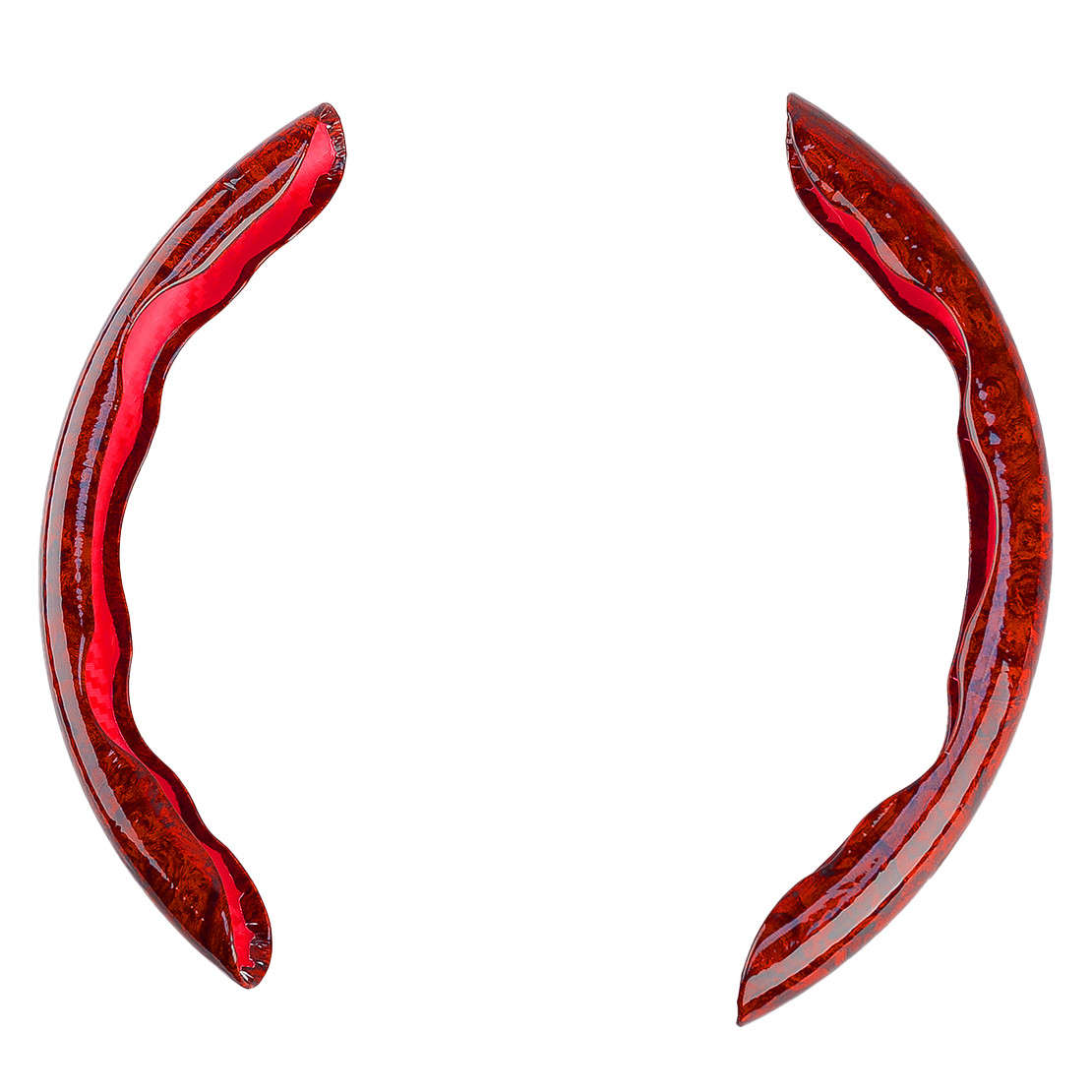 Red Wood Grain Texture Universal Car Steering Wheel Cover Anti-Slip yw