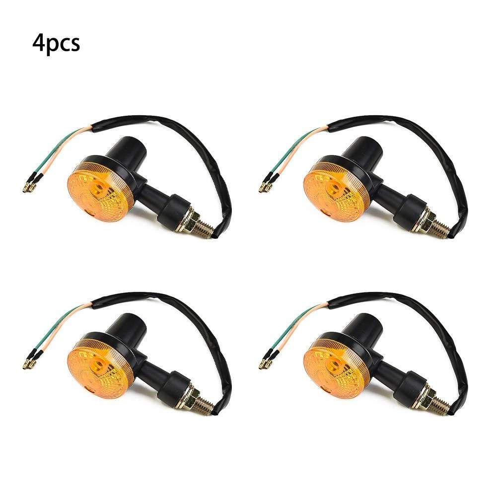4* INDICATORS TURN SIGNAL AMBER LENS MOTORCYCLE BLINKER LIGHTS-BULBS