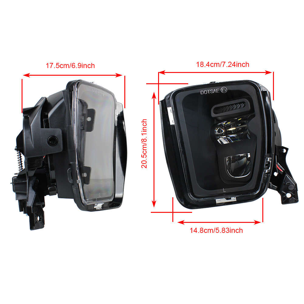 Black Front Bumper LED Fog Light for 2013 2014 2015 2016 2017 2018 Dodge Ram1500