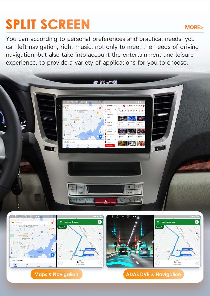 8+128GB Android CarPlay GPS Radio For Subaru Legacy Outback 2010-2014 Stereo DSP