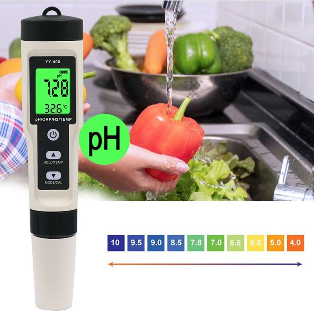 Portable 4 In 1 Hydrogen-Rich Test Pen PH/ORP/TEMP Water Quality Meter Tester RA