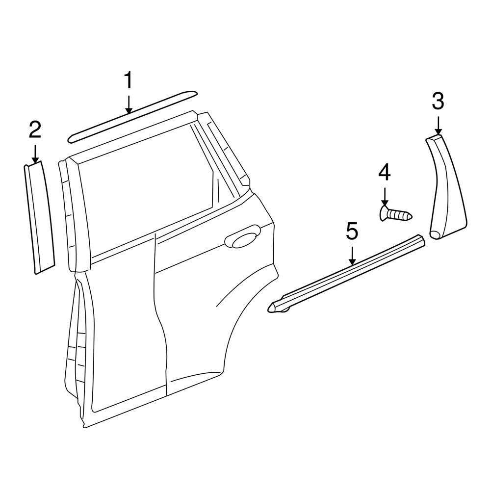 Black Right Rear Door Pillar Garnish For Honda For Fit 2007-2008 72721-SAA-003