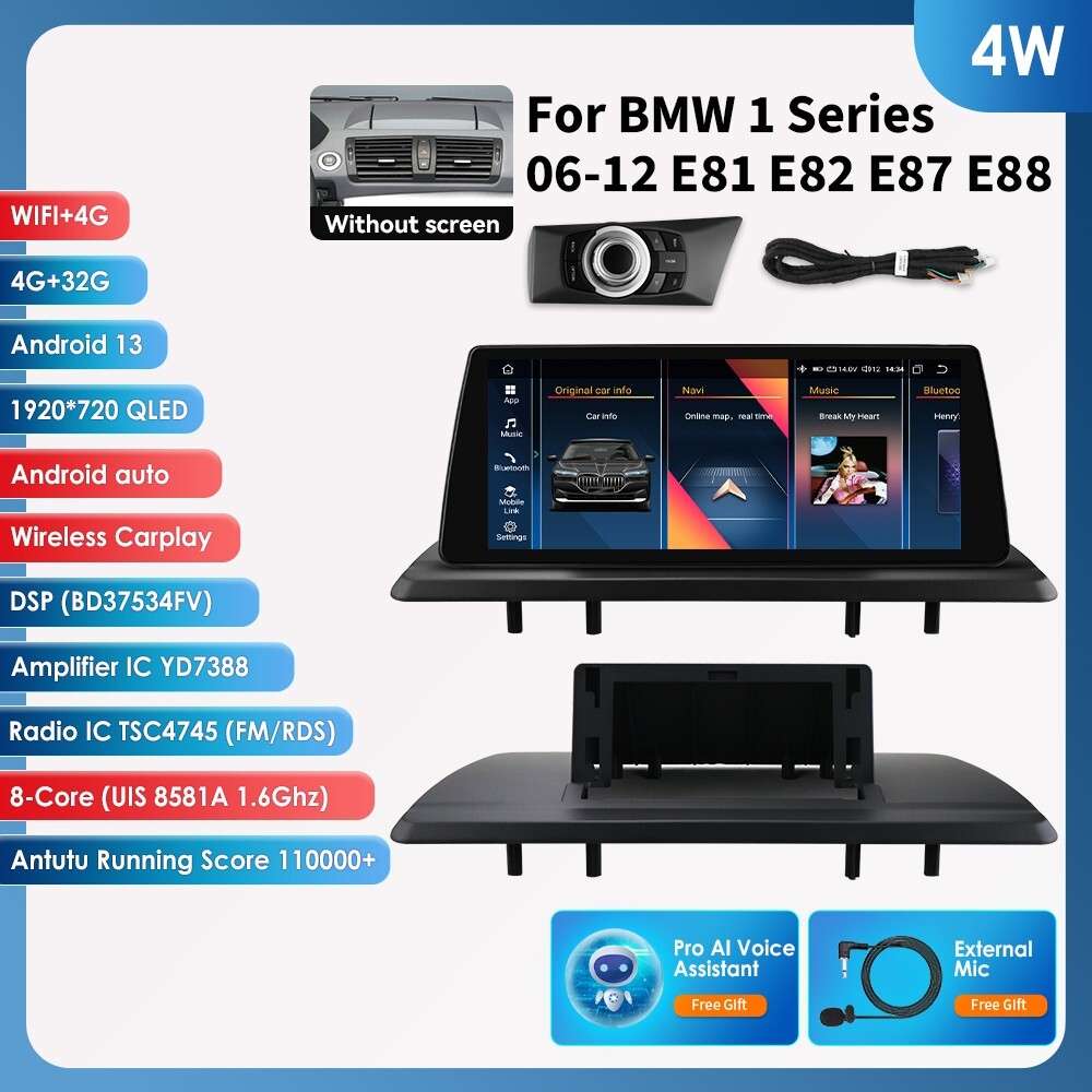 8Core Android 14 Stereo GPS 10.25" For BMW 1Series E82 E81 E87 E88 CarPlay Radio