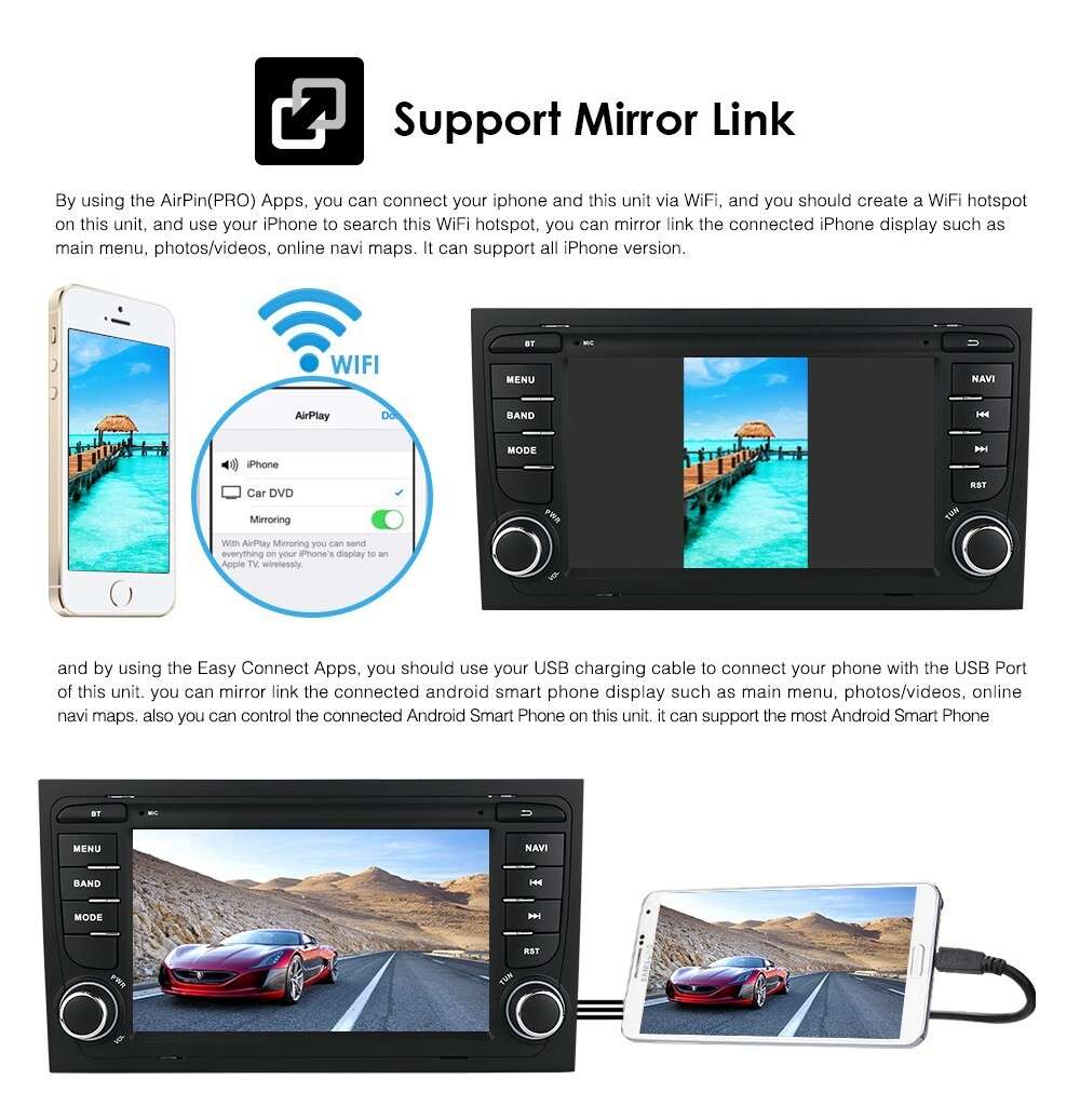 For Audi A4 S4 B6 B7 2005-2008 7" Android 12 CarPlay Car Stereo Radio Player 32G