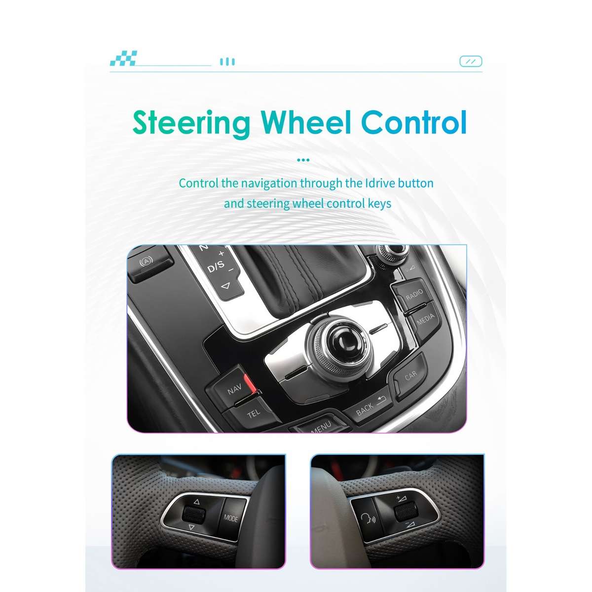 Wireless CarPlay Radio 10.33" for Audi Q5 2009-15 Android 12 Car GPS WiFi Player