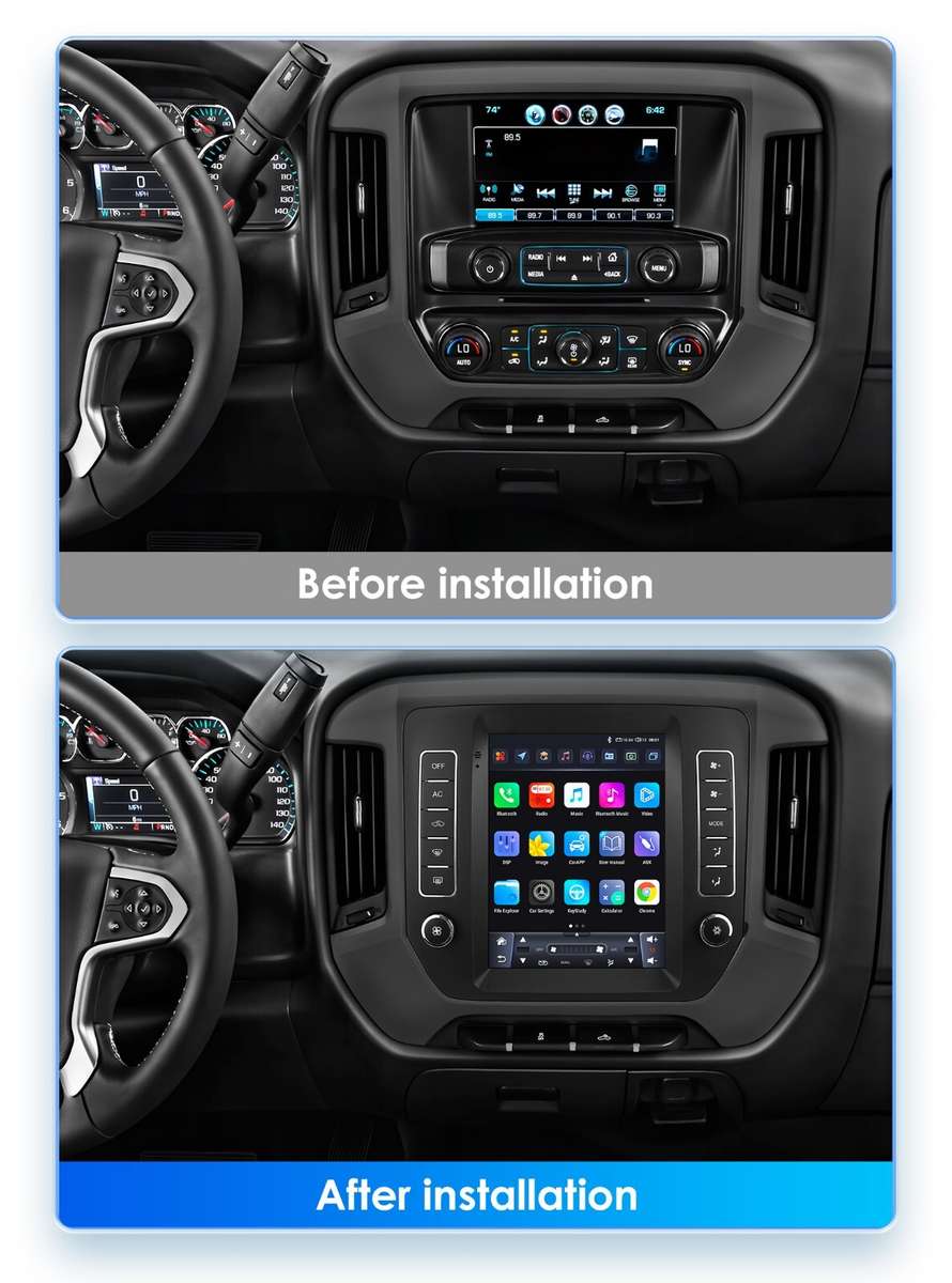 8+128G 9.7"Android Carplay Radio Stereo For Chevrolet Silverado GMC Sierre 14-18