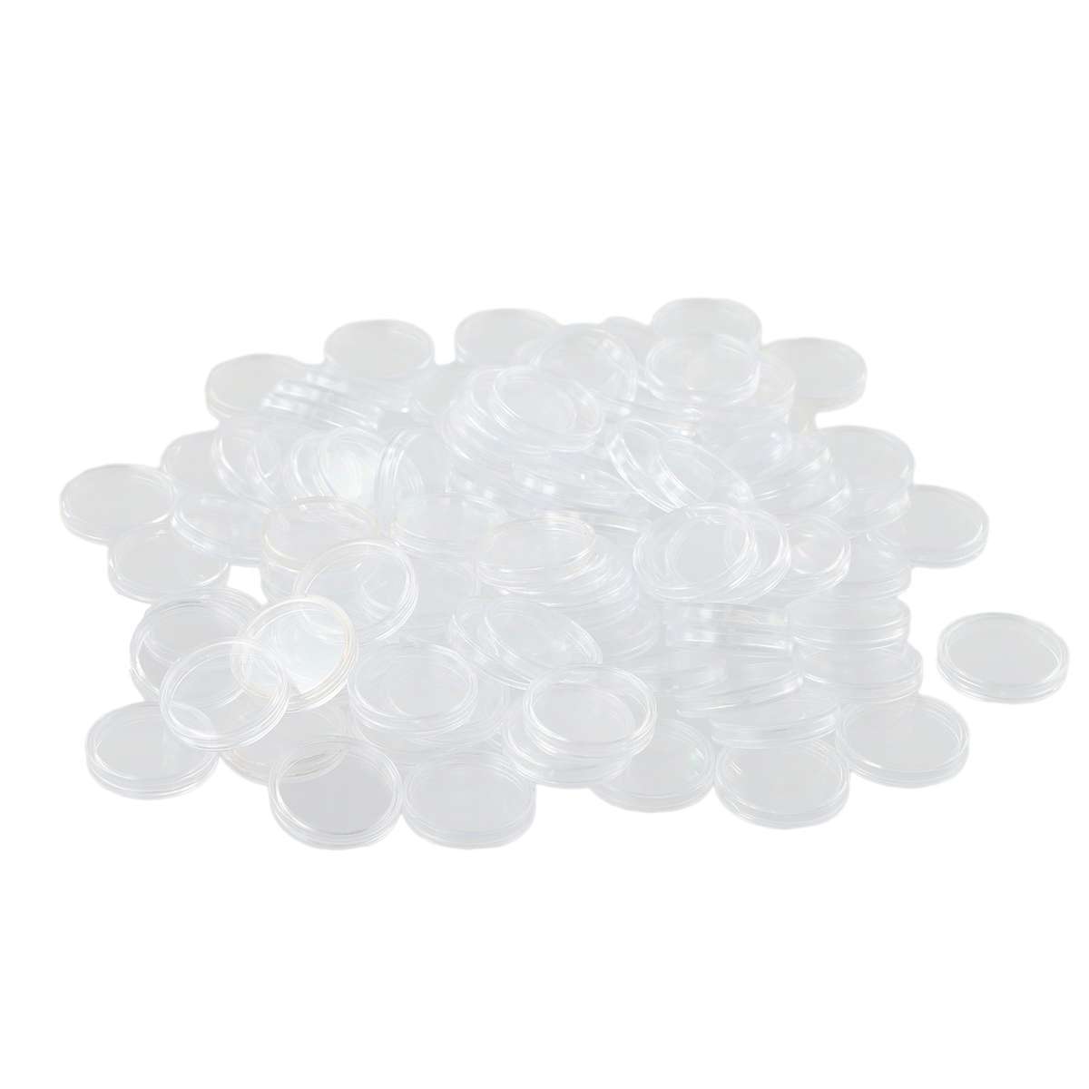 Coin Holder Accessories Transparent 100pcs 26mm Clear Plastic Storage Boxes Case