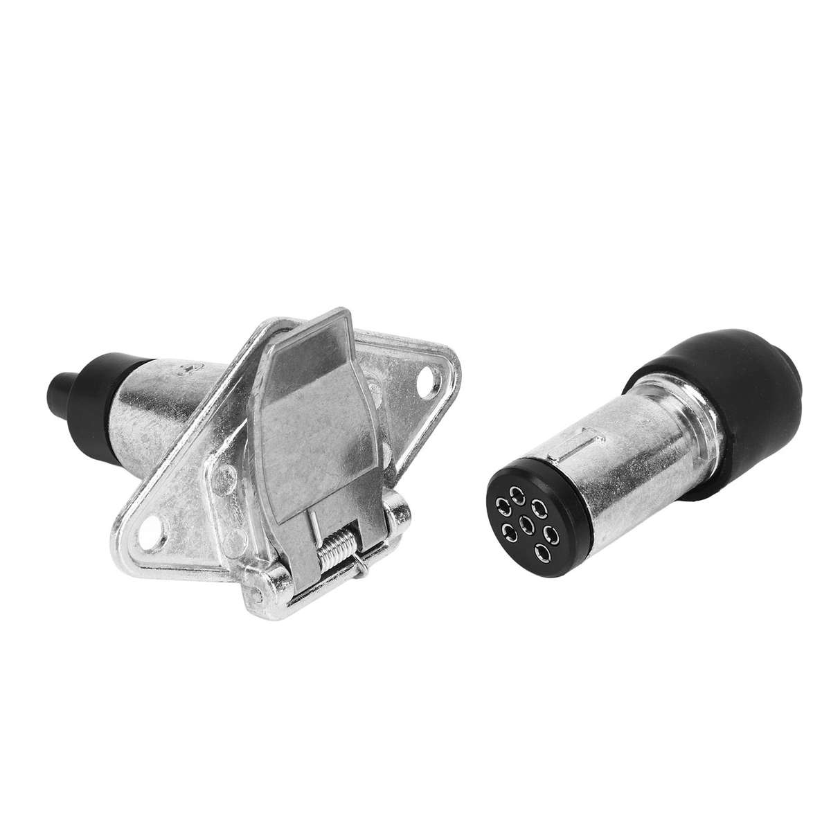 Car Auto 7 Pin Trailer Plug And Socket Set Small Metal Trailer Accessory Part