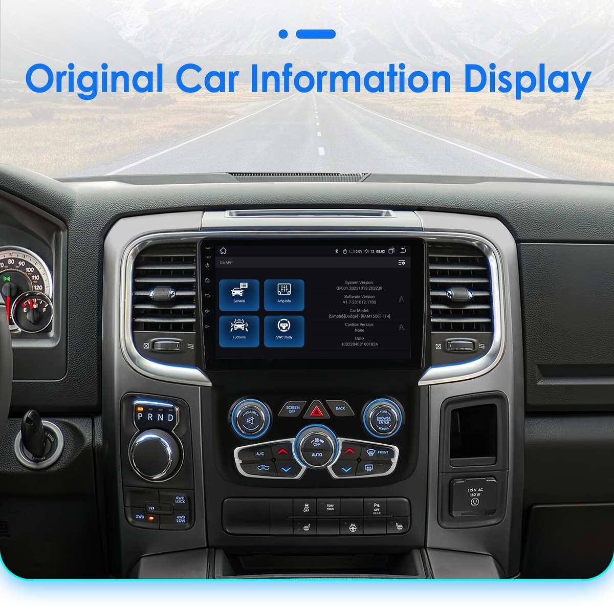 For Dodge Ram 1500/2500/3500 2013-18 Android12 Radio WIFI CarPlay GPS Stereo DAB