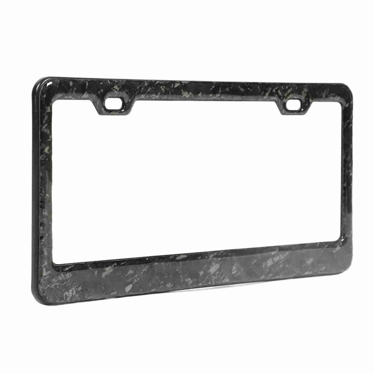 License Plate Frame Bright Forged Carbon Fiber Style Smooth Clear Texture Fo CHW
