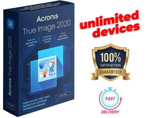 Acronis True Image 2020 Unlimited DevicesLifetime LicensePRE-ACTIVATED