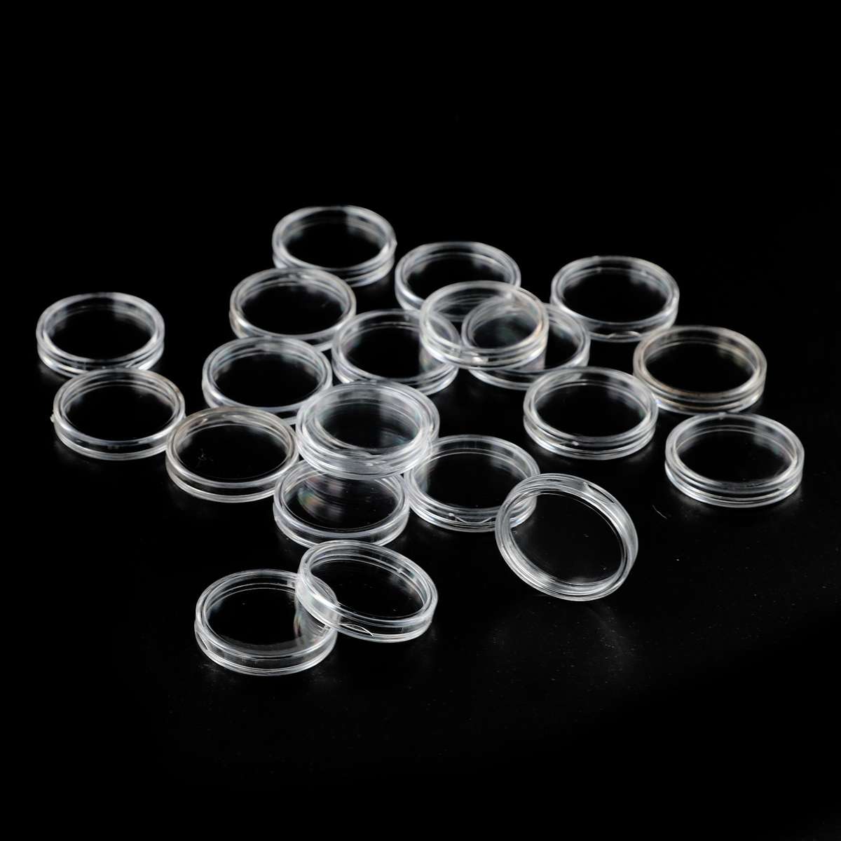 Coin Holder Accessories Transparent 100pcs 26mm Clear Plastic Storage Boxes Case