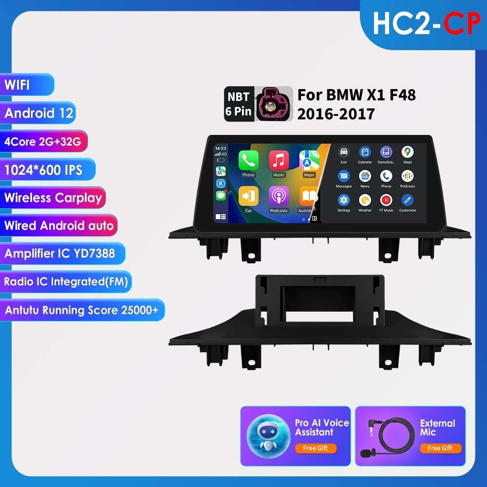 10.25" Screen For BMW X1 F48 Carplay GPS Android Auto Navi GPS Car Stereo 4Core
